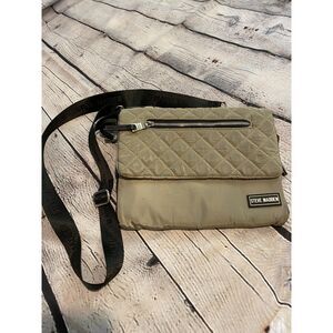 Steve Madden Quilted Sporty Crossbody Expandable Purse Sage Green